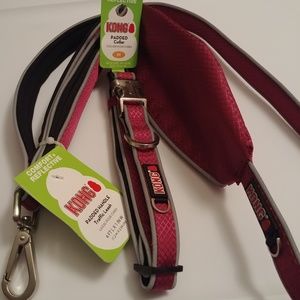 Kong matching dog collar & leash w/pouch set